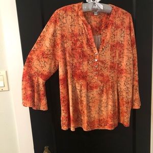 Woman’s blouse 3/4 length sleeves size petite large PL